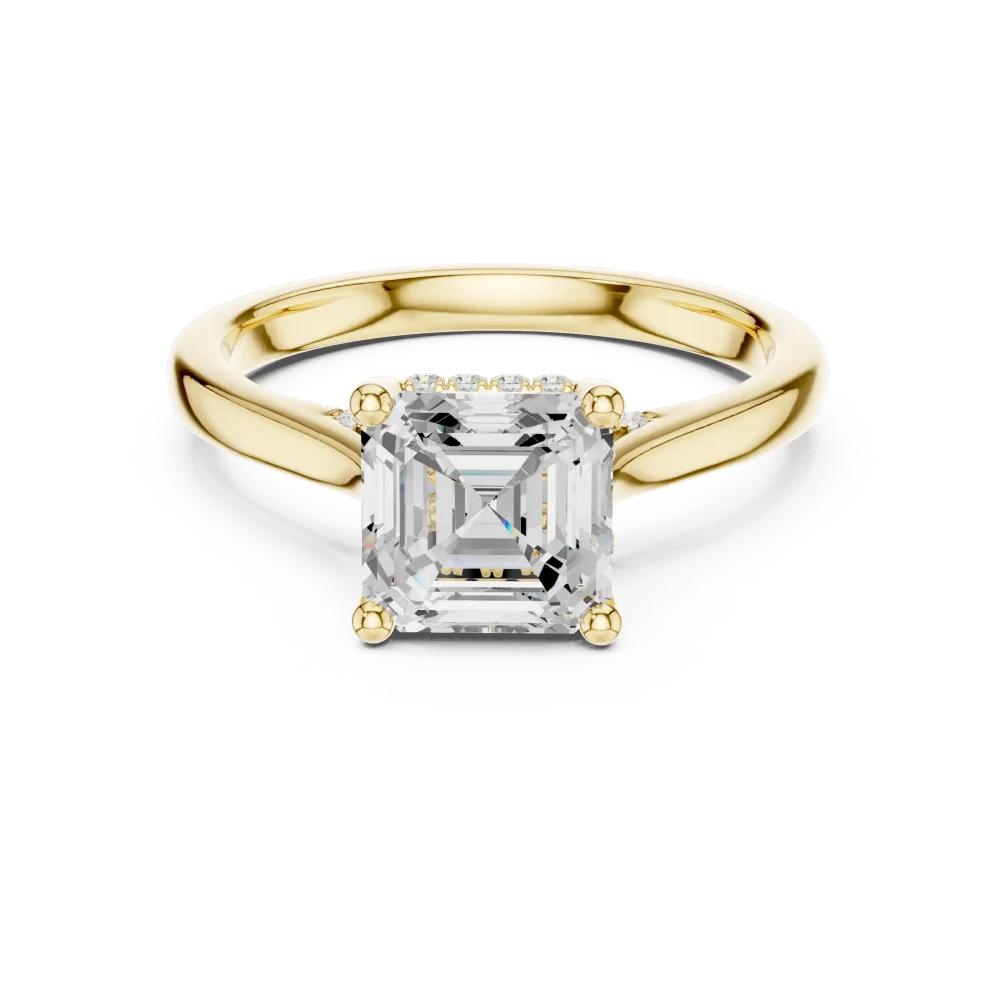 Ethereal Emerald Cut Hidden Halo Solitaire Ring - Image 2