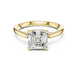 Ethereal Emerald Cut Hidden Halo Solitaire Ring - Image 2