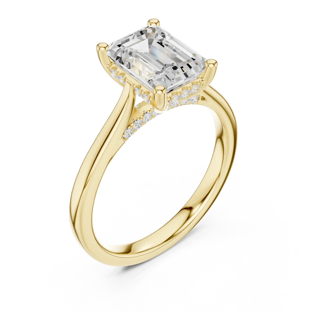 Celebrate your love with the Ethereal Emerald Cut Solitaire Ring. Featuring brilliant DIAMEUR diamonds, it is the ultimate modern luxury. Shop now.