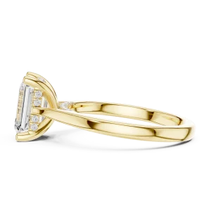 Ethereal Emerald Cut Hidden Halo Solitaire Ring - Image 4