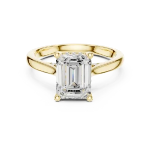 Ethereal Emerald Cut Hidden Halo Solitaire Ring - Image 2