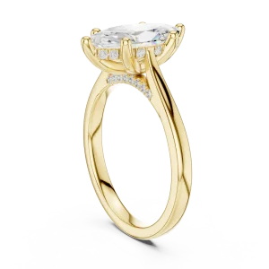Ethereal Marquise Silhouette Hidden Halo Solitaire Ring - Image 3