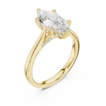 Ethereal Marquise Silhouette Hidden Halo Solitaire Ring