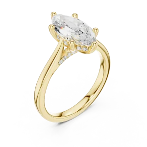 Ethereal Marquise Silhouette Hidden Halo Solitaire Ring