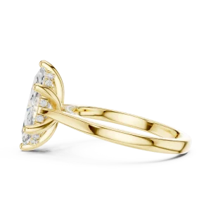 Ethereal Marquise Silhouette Hidden Halo Solitaire Ring - Image 4