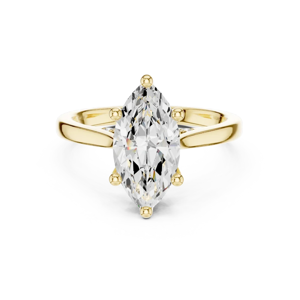 Ethereal Marquise Silhouette Hidden Halo Solitaire Ring - Image 2