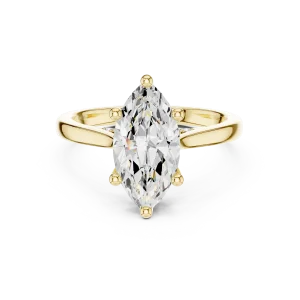 Ethereal Marquise Silhouette Hidden Halo Solitaire Ring - Image 2