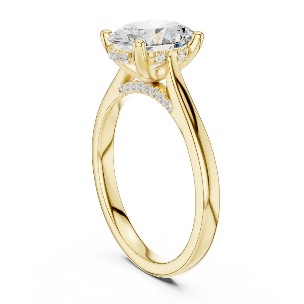Ethereal Oval Cut Luminary Pavé-Set Solitaire Ring - Image 3