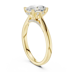 Ethereal Oval Cut Luminary Pavé-Set Solitaire Ring - Image 3