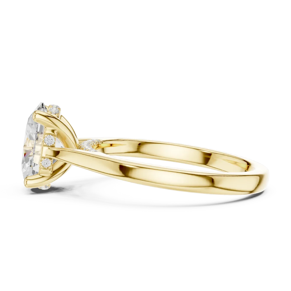 Ethereal Oval Cut Luminary Pavé-Set Solitaire Ring - Image 4
