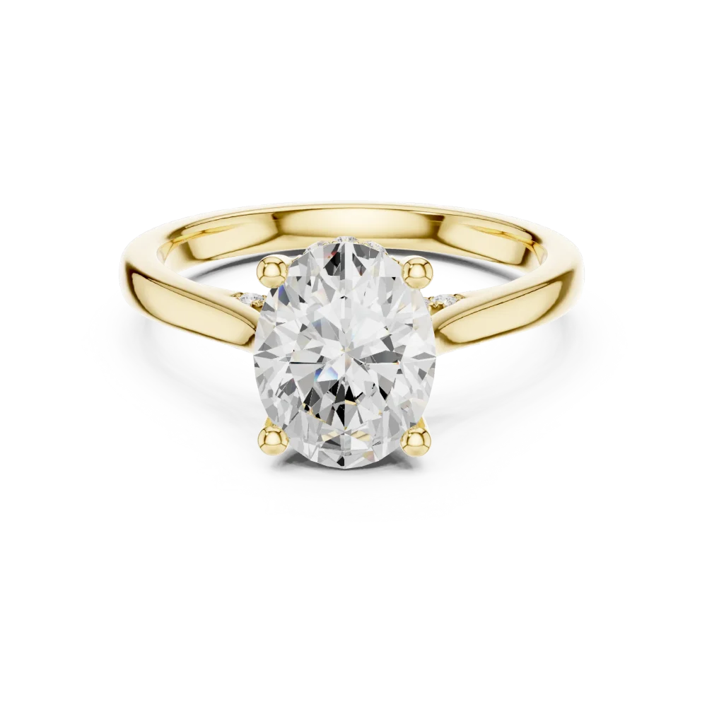 Ethereal Oval Cut Luminary Pavé-Set Solitaire Ring - Image 2
