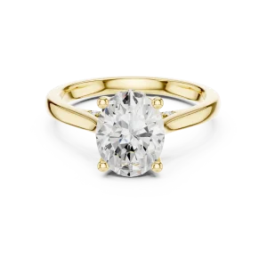 Ethereal Oval Cut Luminary Pavé-Set Solitaire Ring - Image 2