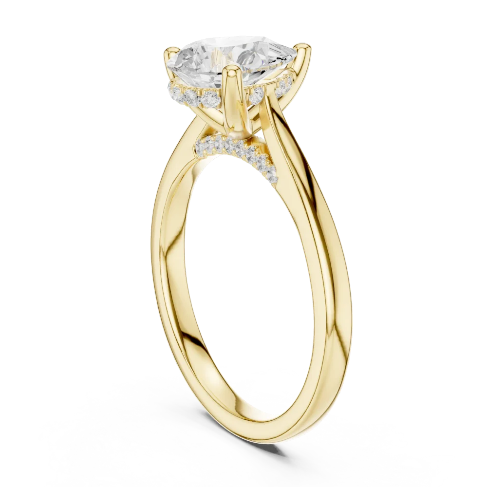Ethereal Pear Cut Hidden Halo Solitaire Ring - Image 3