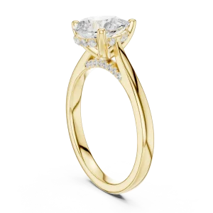 Ethereal Pear Cut Hidden Halo Solitaire Ring - Image 3