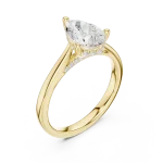 Ethereal Pear Cut Hidden Halo Solitaire Ring