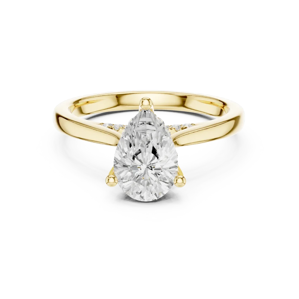 Ethereal Pear Cut Hidden Halo Solitaire Ring - Image 2