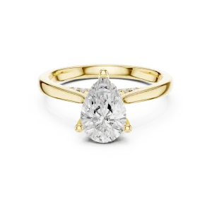 Ethereal Pear Cut Hidden Halo Solitaire Ring - Image 2