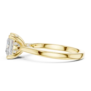 Ethereal Princess Cut Radiant Pavé Hidden Halo Solitaire Ring - Image 4
