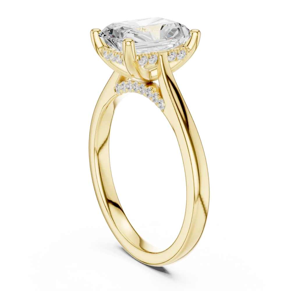Ethereal Radiant Cut Hidden Halo Solitaire Ring - Image 3