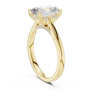 Ethereal Radiant Cut Hidden Halo Solitaire Ring - Image 3
