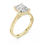 Ethereal Radiant Cut Hidden Halo Solitaire Ring