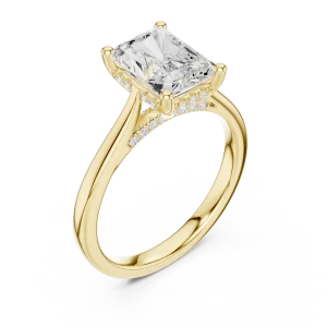 Ethereal Radiant Cut Hidden Halo Solitaire Ring