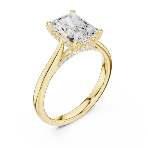 Ethereal Radiant Cut Hidden Halo Solitaire Ring