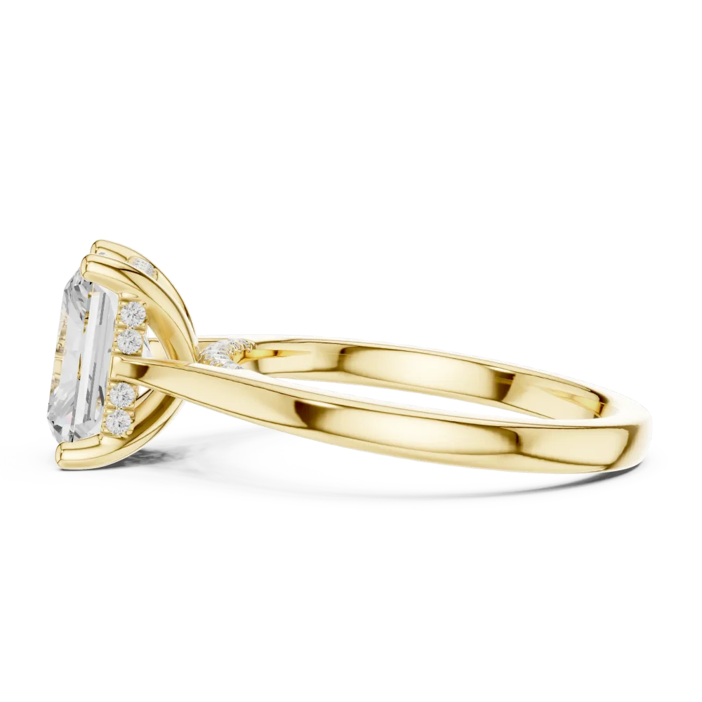Ethereal Radiant Cut Hidden Halo Solitaire Ring - Image 4
