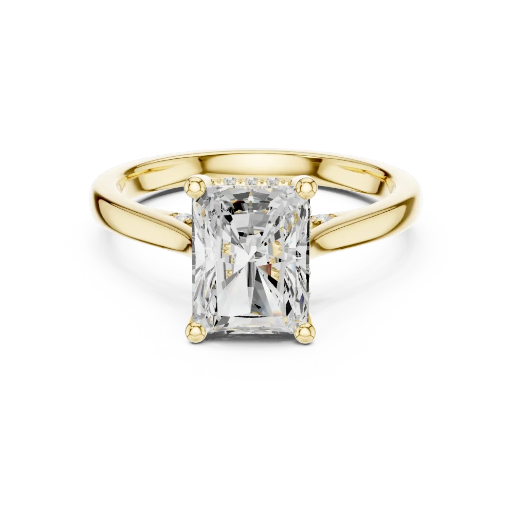 Ethereal Radiant Cut Hidden Halo Solitaire Ring - Image 2