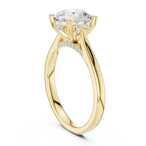 Luminary Round Brilliant Pavé-Set Hidden Halo Solitaire Ring - Image 3