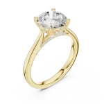 Luminary Round Brilliant Pavé-Set Hidden Halo Solitaire Ring