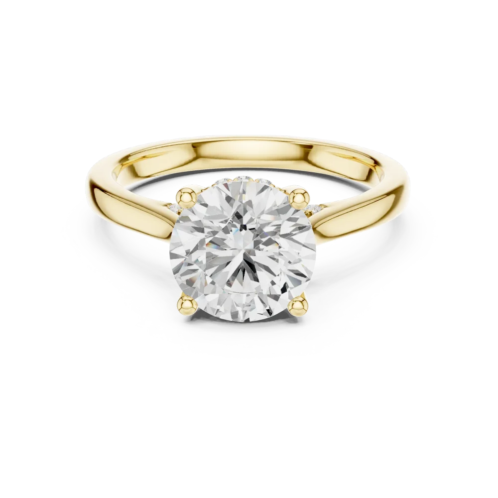 Luminary Round Brilliant Pavé-Set Hidden Halo Solitaire Ring - Image 2