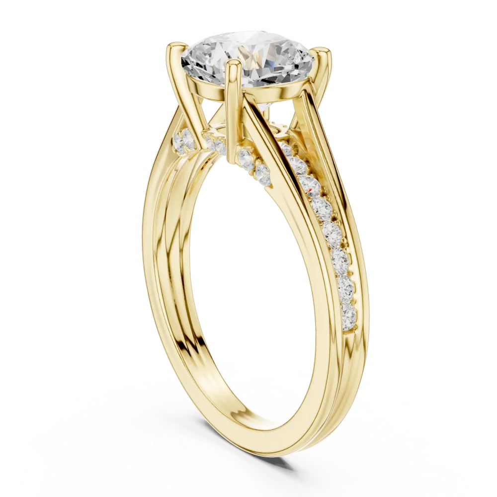 Luminary Cushion Cut Pavé-Set Solitaire Ring - Image 3