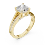 Luminary Cushion Cut Pavé-Set Solitaire Ring