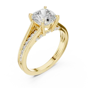 Luminary Cushion Cut Pavé-Set Solitaire Ring