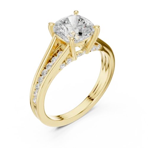 Luminary Cushion Cut Pavé-Set Solitaire Ring