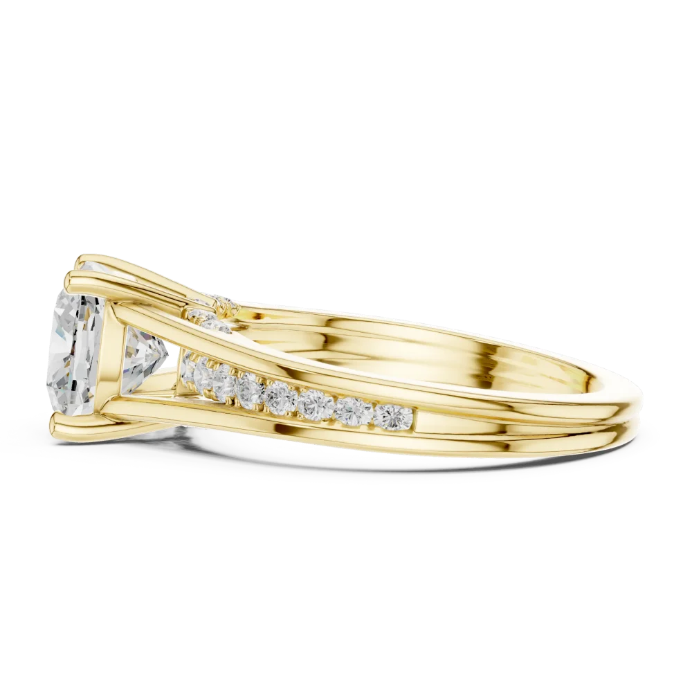 Luminary Cushion Cut Pavé-Set Solitaire Ring - Image 4