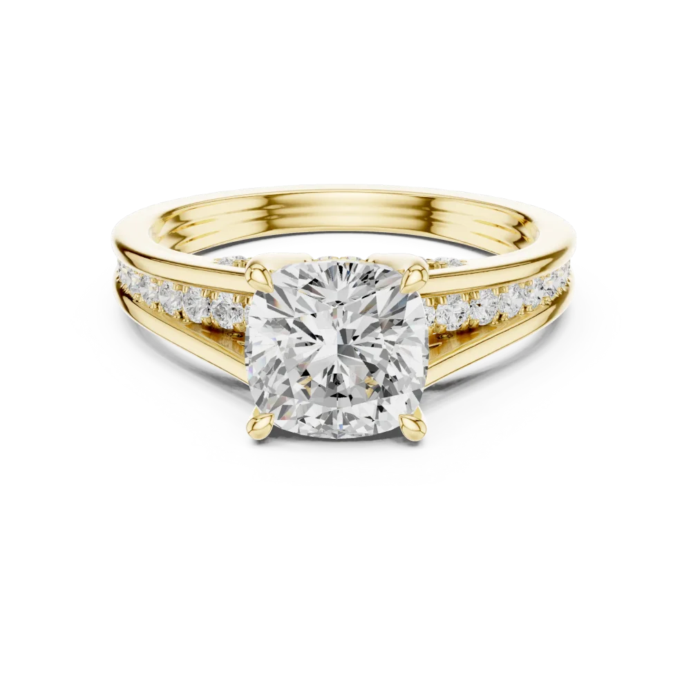 Luminary Cushion Cut Pavé-Set Solitaire Ring - Image 2