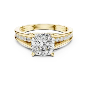 Luminary Cushion Cut Pavé-Set Solitaire Ring - Image 2