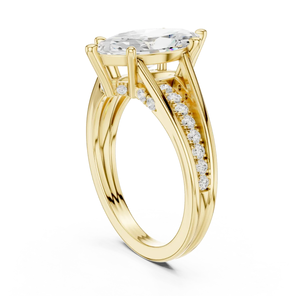 Luminary Marquise Pavé-Set Solitaire Engagement Ring - Image 3