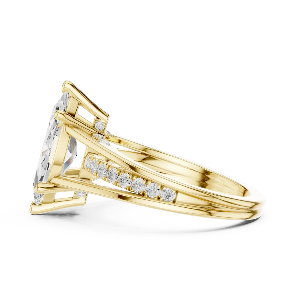 Luminary Marquise Pavé-Set Solitaire Engagement Ring - Image 4