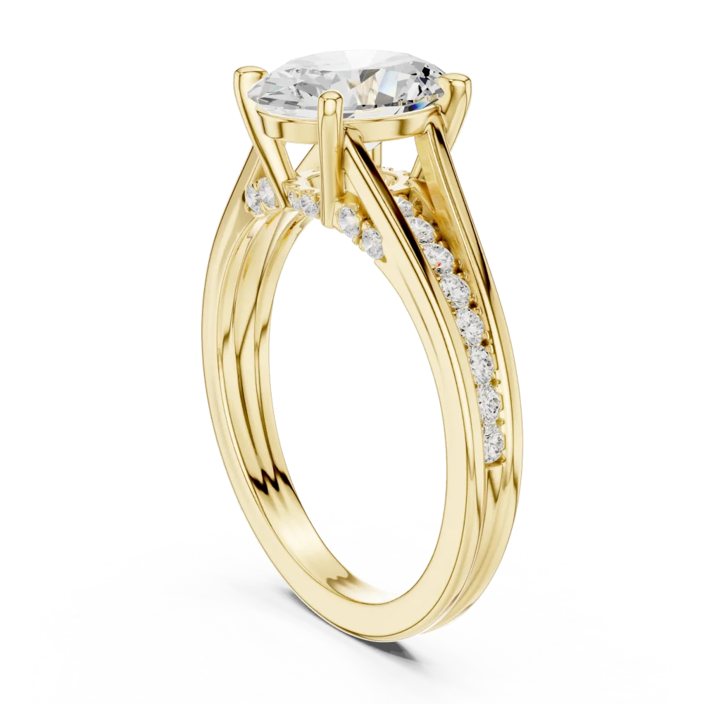 Ethereal Oval Cut Pavé-Set Luminary Solitaire Ring - Image 3
