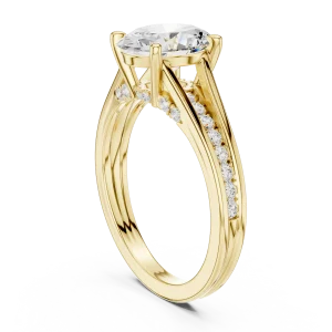 Ethereal Oval Cut Pavé-Set Luminary Solitaire Ring - Image 3