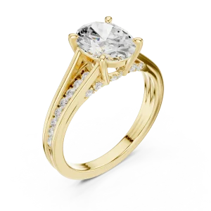 Ethereal Oval Cut Pavé-Set Luminary Solitaire Ring