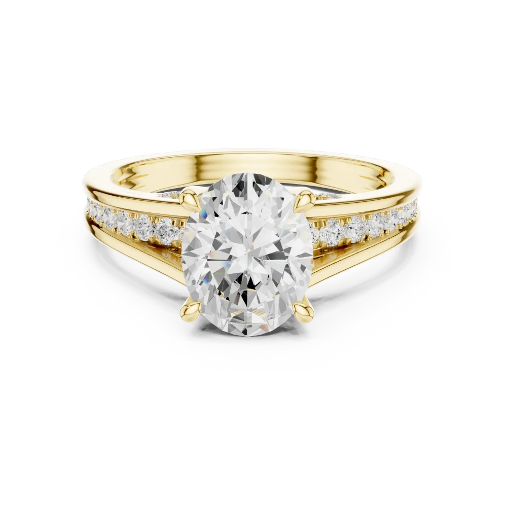 Ethereal Oval Cut Pavé-Set Luminary Solitaire Ring - Image 2