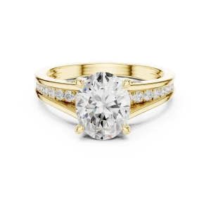 Ethereal Oval Cut Pavé-Set Luminary Solitaire Ring - Image 2