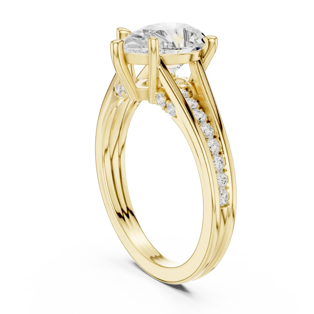 Luminary Pear Cut Pavé-Set Solitaire Ring - Image 3
