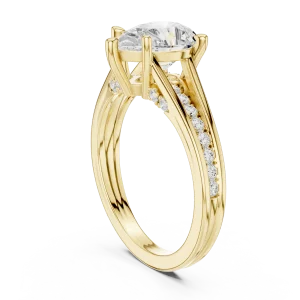 Luminary Pear Cut Pavé-Set Solitaire Ring - Image 3