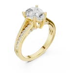 Luminary Pear Cut Pavé-Set Solitaire Ring