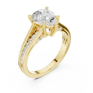 Luminary Pear Cut Pavé-Set Solitaire Ring